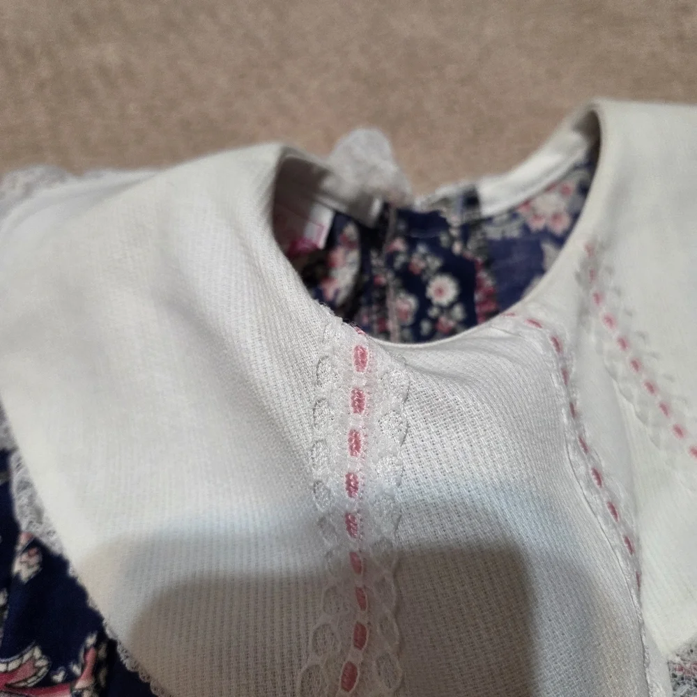 Vintage‎ Dance And Prance 80s Floral Lace Toddler Dress Size 5 Easter Spring